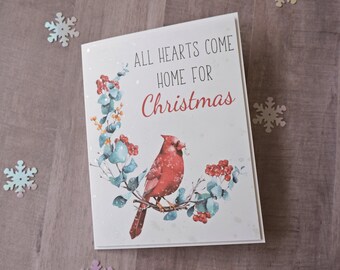 All Hearts Come Home for Christmas Card - Holiday Card - Cardinal Card - Merry Christmas - Holiday Cards - Christmas Cards