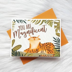 Carte d'encouragement tigre - carte de remerciement - carte d'amitié - carte tigre - carte meilleur ami - carte de collègue - cadeau meilleur ami