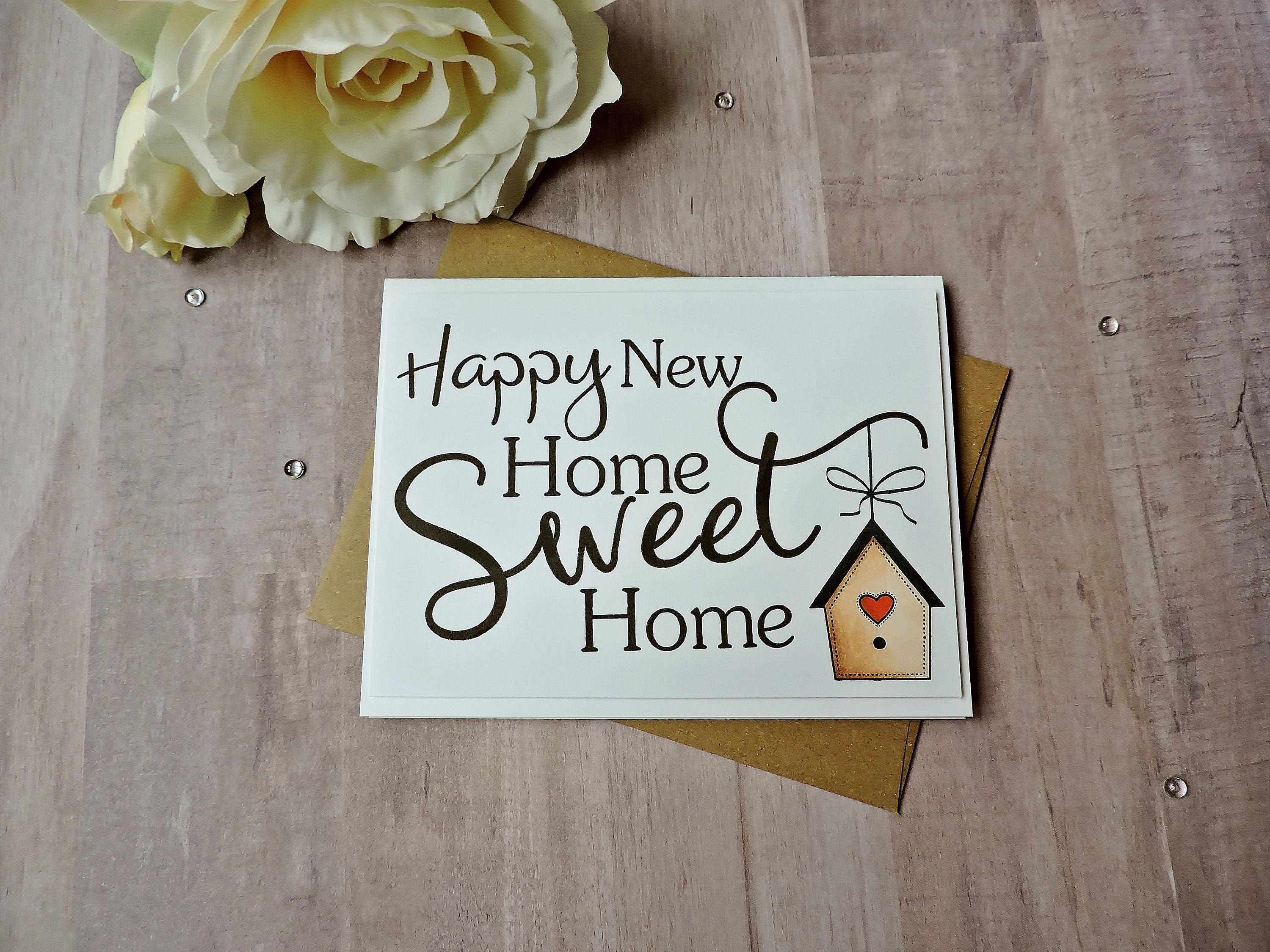 Happy New Home Sweet Home New Home Card Congratulations Card Etsy