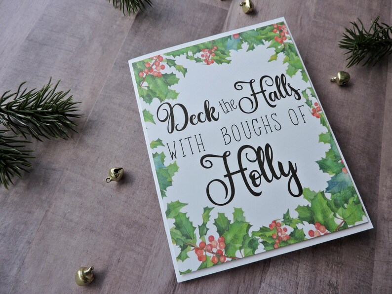 Pack of Deck the Halls with Boughs of Holly Christmas Greeting  Etsy
