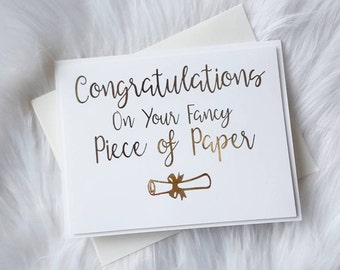 Fancy Paper Graduation Card - Graduation Gift - Congrats Grad - College Graduation - Grad School Gift - Graduate