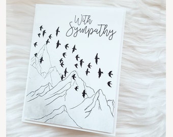 With Sympathy Greeting Card - Sympathy Cards - Blank Card- Thinking of You - Bereavement - Sorry for Your Loss - Handmade Cards