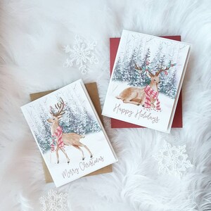Pack de tarjetas de Navidad de reno - tarjetas de vacaciones - Feliz Navidad - Tarjeta de vacaciones - Paquete de tarjetas - Juego de tarjetas - Tarjetas de felicitación