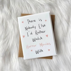 Horrorfilm Grußkarte - Thinking of You - Miss You Karte - Scary Movie Lover - Nur weil Karten - Freundschaftskarte - Jubiläumskarte