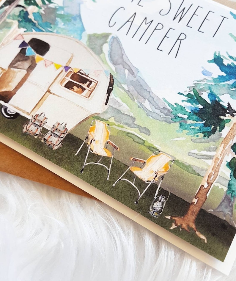 Carte campingcar Happy Camper Cadeau camping Carte de Etsy France