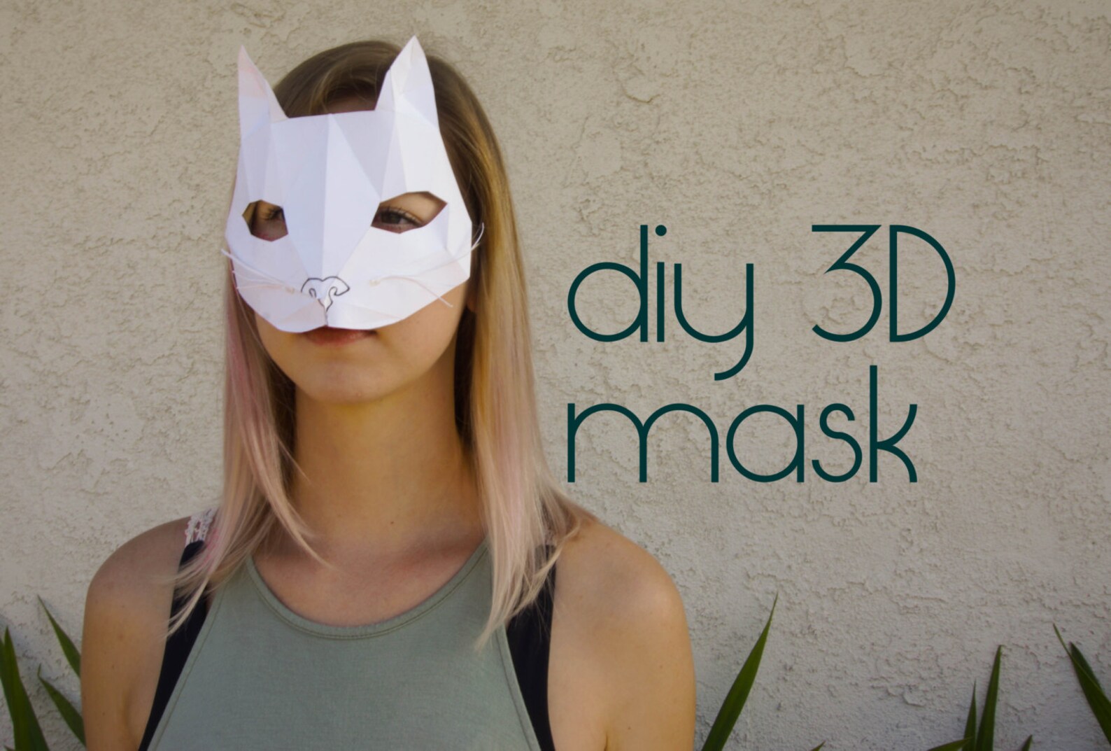 Cat Kitty Mask Make Your Own With a PDF Download Halloween Etsy