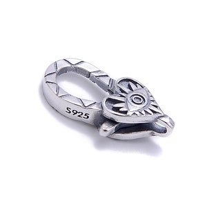 925 Sterling Silver Anti-Silver Heart Evil Eye Clasp Size 9x18mm 2 Pcs Per Bag