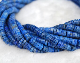 Blue Lapis Lazuli Heishi Tyre Wheel Seed Tribal Afghani Strand Craft Bead 2mm AA