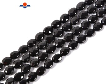 10 pieces Amazing Black onyx beads Faceted beads size 8X10 mm 10 pieces drilled beads oval shape beads for jewelry gemstone beads