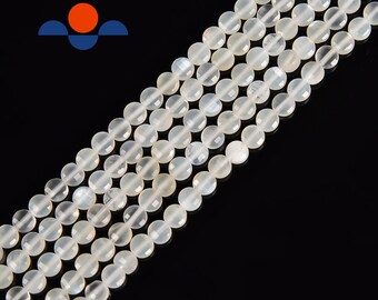 June Birthstone Natural Semi-Precious Gemstone Beads Smooth Round Shape Moonstone Beads 15 Inch Strand of 5.5mm or 6.5mm Beads
