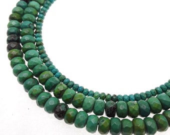 2x4mm Blue Faceted Roundel Gems Beads Pine beads 15”AAA