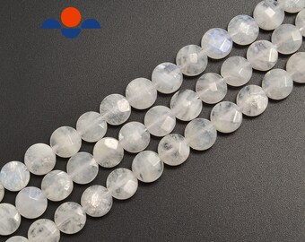 June Birthstone Natural Semi-Precious Gemstone Beads Smooth Round Shape Moonstone Beads 15 Inch Strand of 5.5mm or 6.5mm Beads
