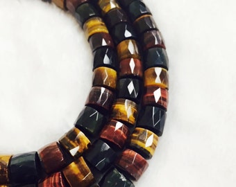 5x8mm Yellow Tigereye Faceted Rondelle Beads,Tigereye Wholesale Bulk Supply Beads,15 inches one starand