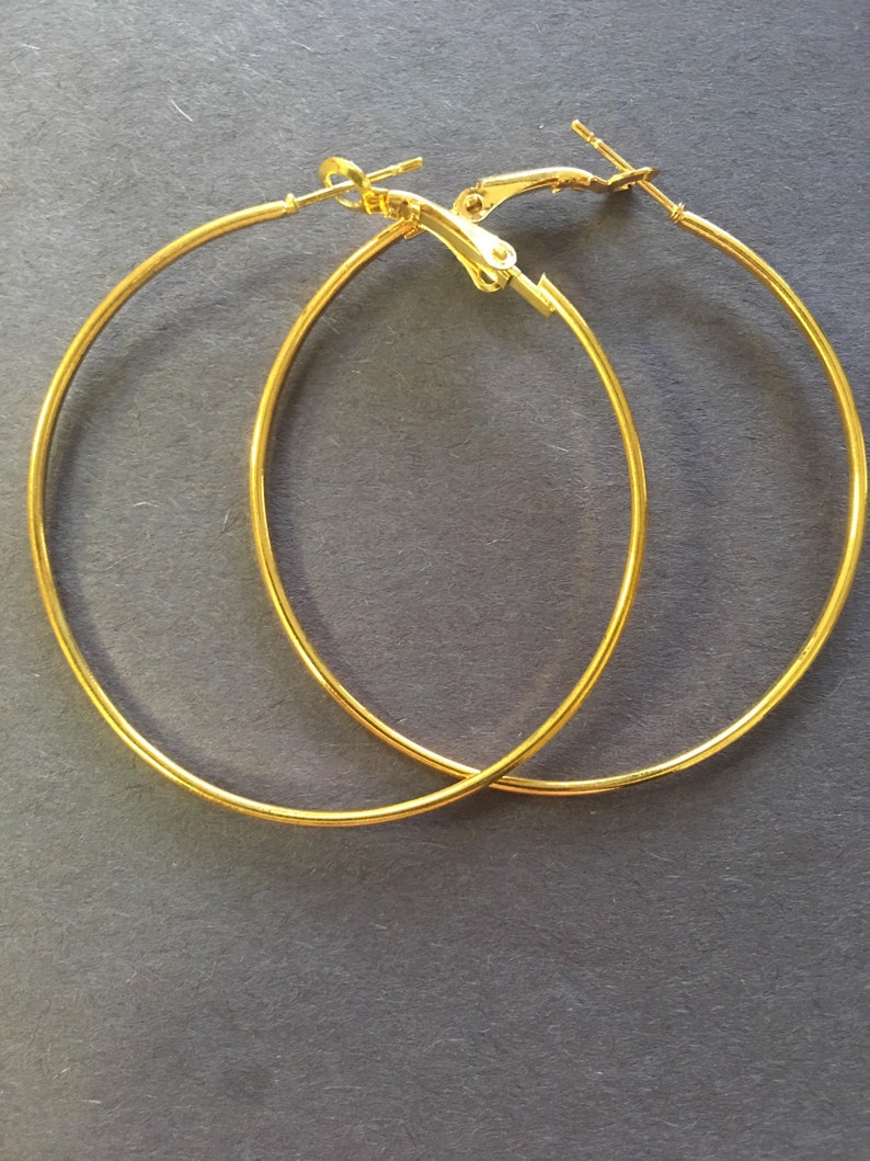 Gorgeous Gold Plated Copper Hoop Earrings Size 40mm50mm Single PairsSet Wholesale item