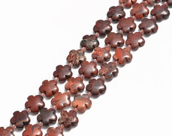 Mix Red Jasper Flower Shape Beads Size 15mm 15.5" Strand