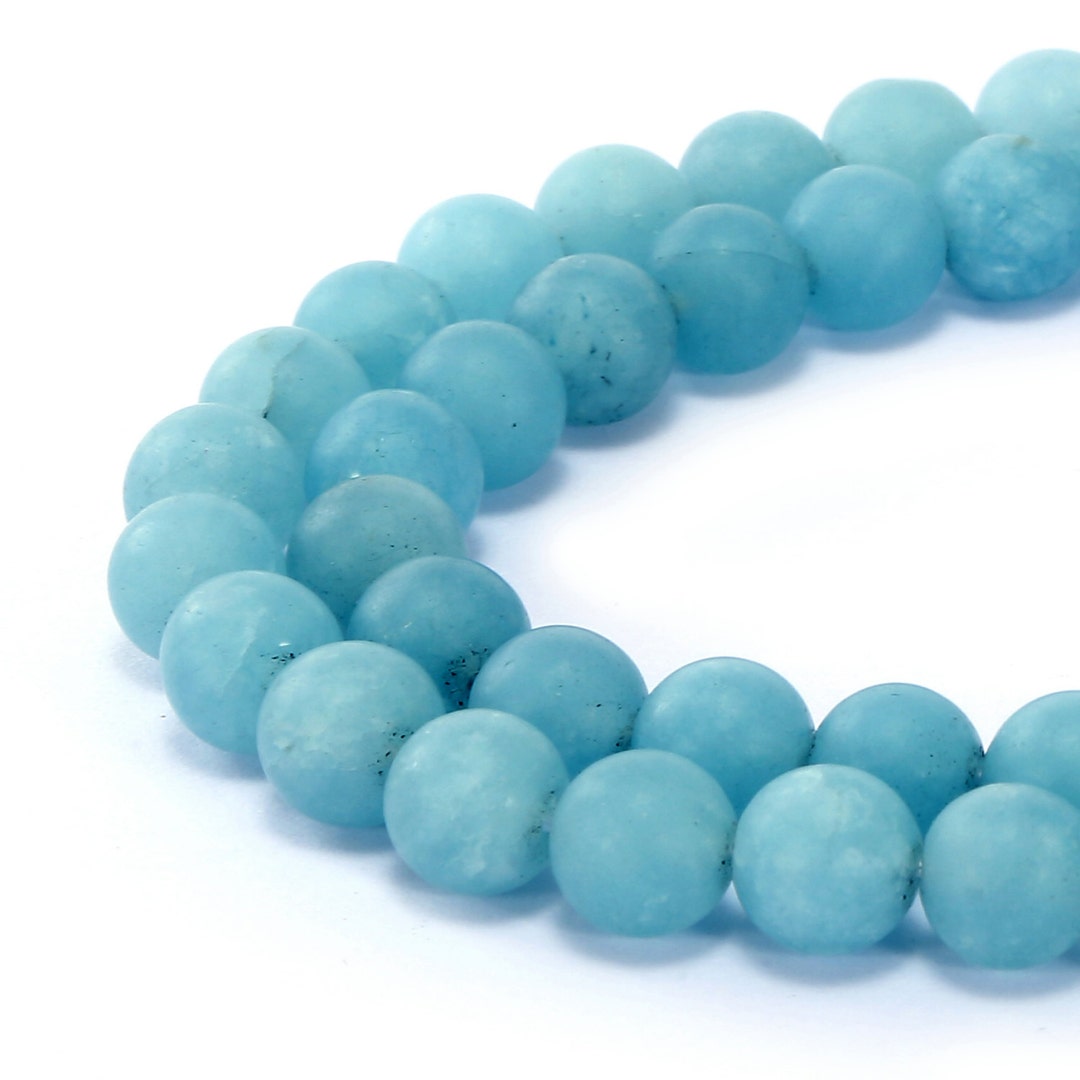Blue Sponge Quartz Matte Round 6mm 8mm 10mm 15.5 Strand Etsy