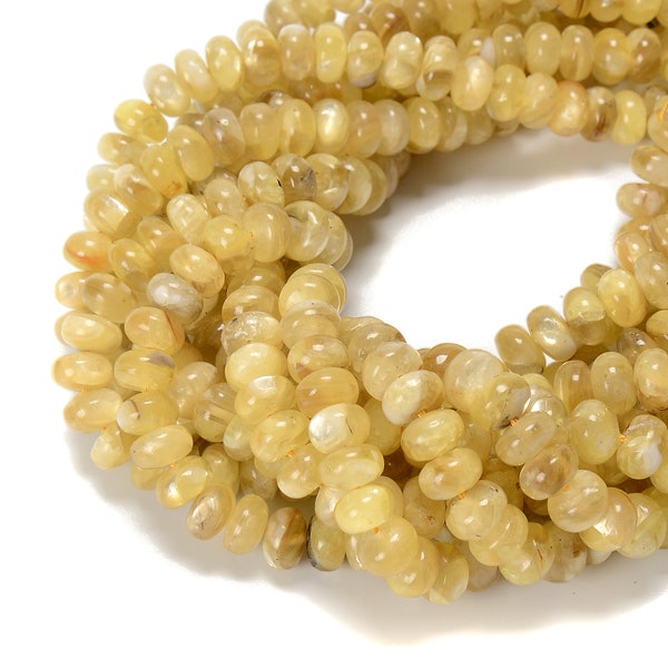 Brazilian Natural Golden Mica Smooth Rondelle Beads 4x6mm 5x8mm 6x10mm 15.5''Str