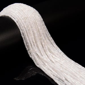 Natural White Moonstone Faceted Cube Beads Size 2mm 15.5'' Strand