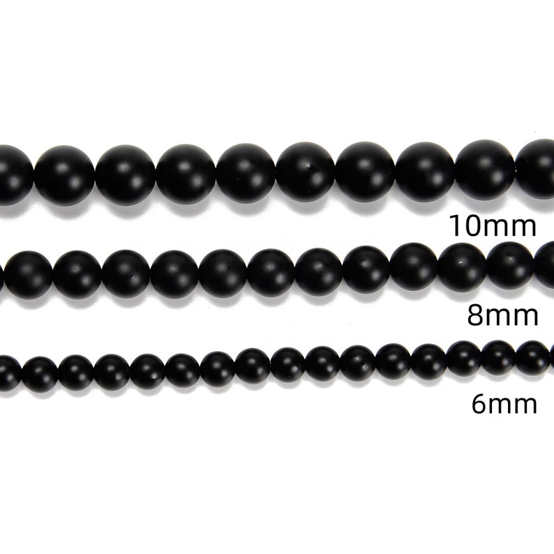 Black Onyx Matte Round Beads 4mm 6mm 8mm 10mm 12mm Approx 15.5 Strand image 4