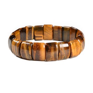 Yellow Tiger Eye Double Drill Elastic Bracelet Size Approx 11x15mm Length 7.5&quot;