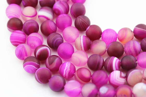 2.0mm Large Hole Purple Stripe Agate Smooth Round Loose Beads 15.5/'/' Long 8//10mm