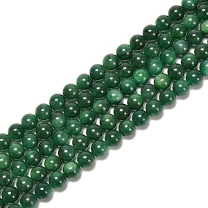 Natural Grade AA Green Mica Smooth Round Beads Size 6mm 8mm 10mm 15.5" Strand
