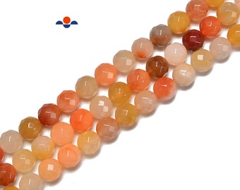 candy jade beads 6*5mm orange jade faceted beads gemstone quartz beads orange beads quartz beads sold as 1 strand