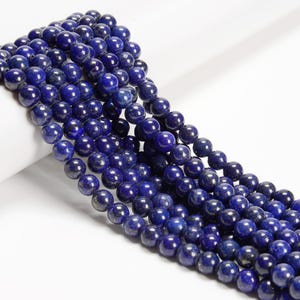 2.0mm Hole Lapis Lazuli Smooth Round Beads 8mm 10mm 15.5" Strand