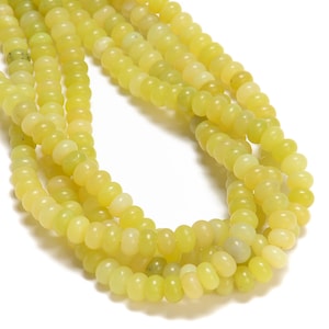 Natural Lemon Jade Smooth Rondelle Beads Size 5x8mm 15.5&#39;&#39; Strand