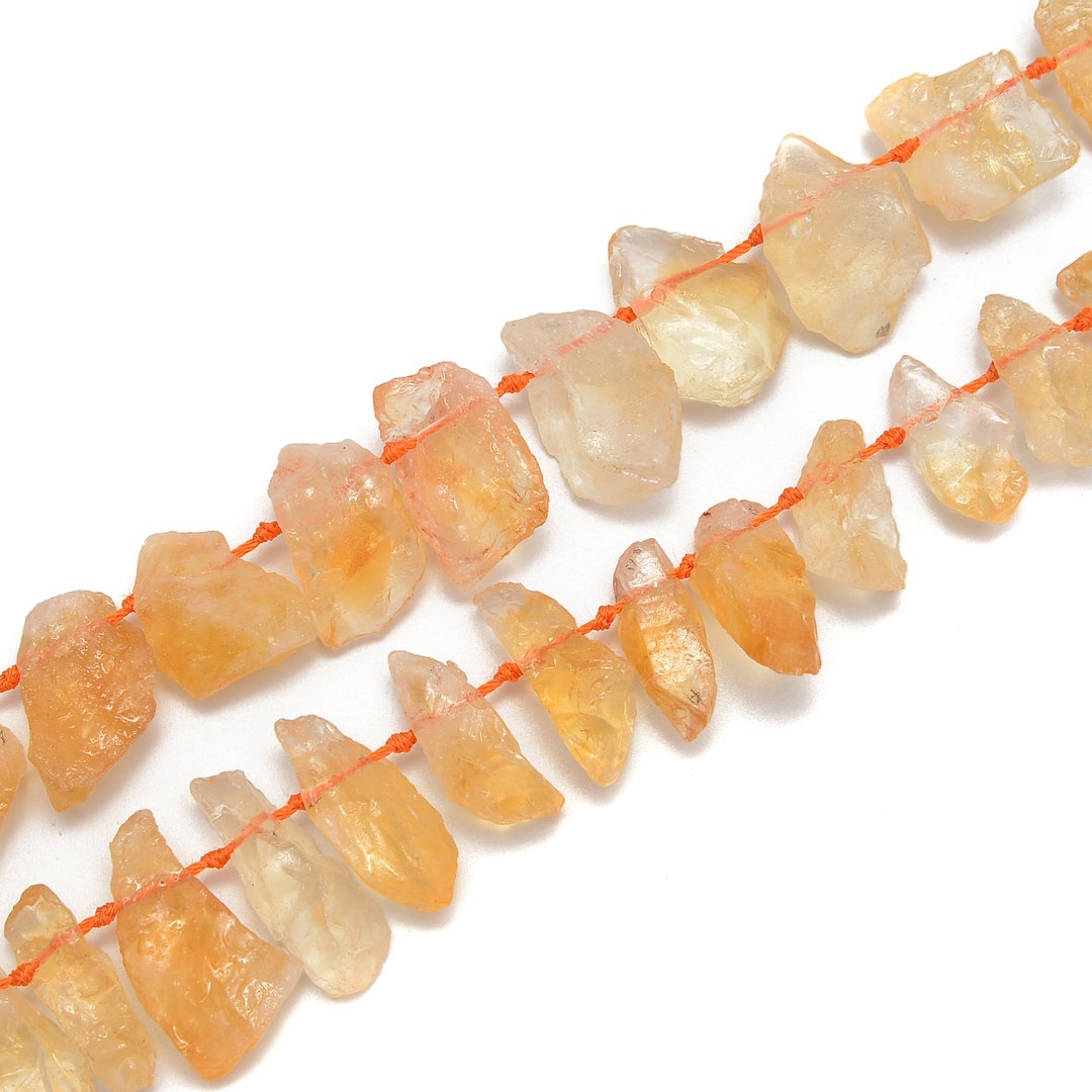 Citrine Rough Nugget Chunks Top Drill Points Beads Approx - Etsy