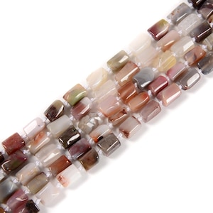 Natural Botswana Agate Irregular Faceted Cylinder Tube Beads 8x12mm 15.5&quot; Strand