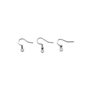 304 Stainless Steel Wire Earring Hooks Size 18x20mm 70 Pieces Per Bag image 1