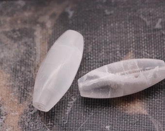 Natural White Selenite Bottle Shape Size 15x40mm Sold per Piece