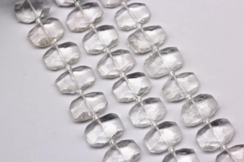 Crystal Quartz Faceted Rectangle Shape Size 15x20mm 15.5/'/' Strand
