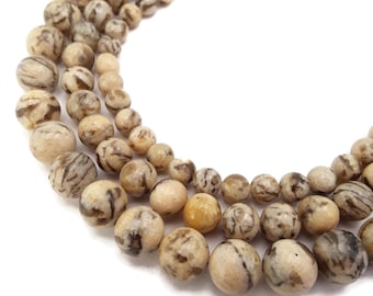 Brown Zebradorite Feldspar Smooth Round Beads 6mm 8mm 10mm 15.5" Strand