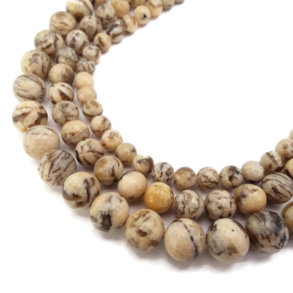 Brown Zebradorite Feldspar Smooth Round Beads 6mm 8mm 10mm 15.5" Strand