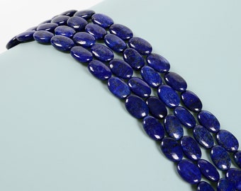 Lapis Lazuli Smooth Oval Shape Beads 8x10mm 10x14mm 13x18mm 15.5" Strand