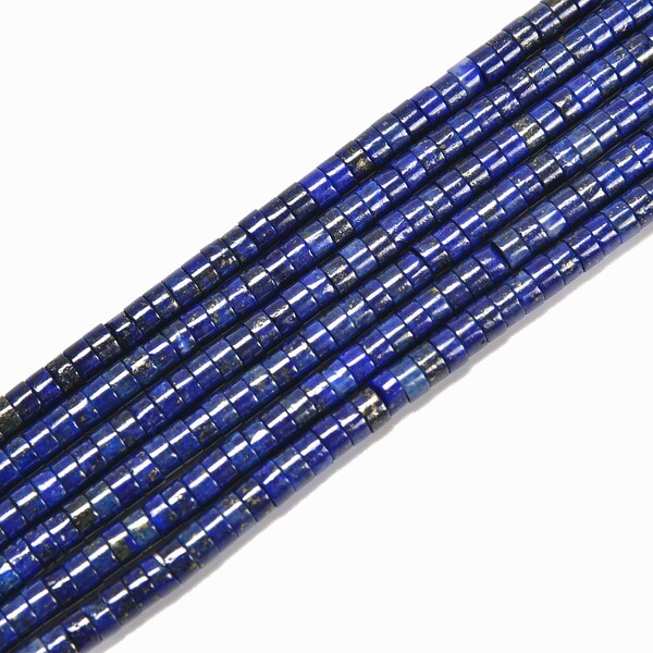 Perline Heishi Rondelle in lapislazzuli blu naturale da 4 mm e 6 mm