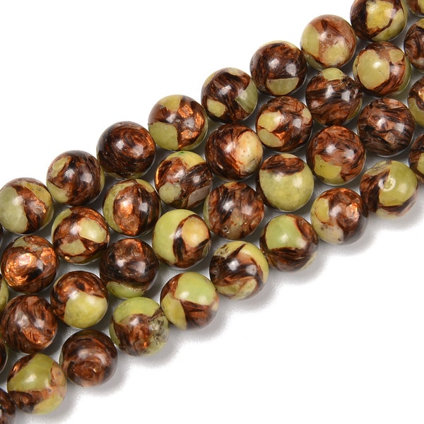 Bronzite Peridot Smooth Round Beads Size 6mm 8mm 10mm 15.5'' Strand