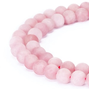 Rose Quartz Matte Round Beads 4mm 6mm 8mm 10mm 12mm 15.5" Strand