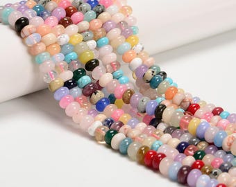 Mixed Gemstone Smooth Rondelle Beads Size 5x8mm 15.5'' Strand
