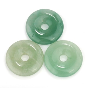 Natural Green Aventurine Donut Circle Pendant Size 40mm 50mm Sold Per Piece