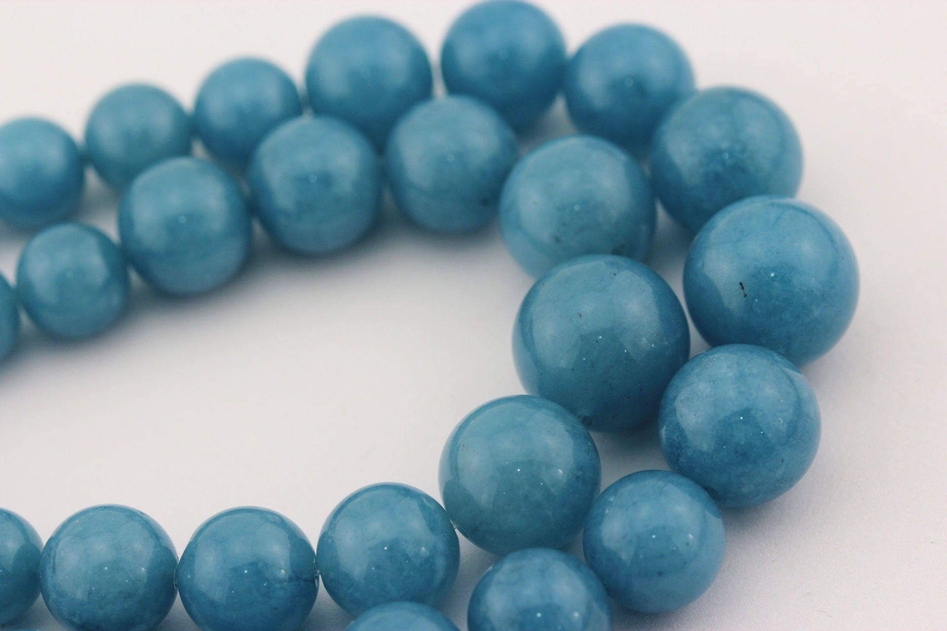 Blue Sponge Quartz Graduated Smooth Round Beads 818mm Etsy