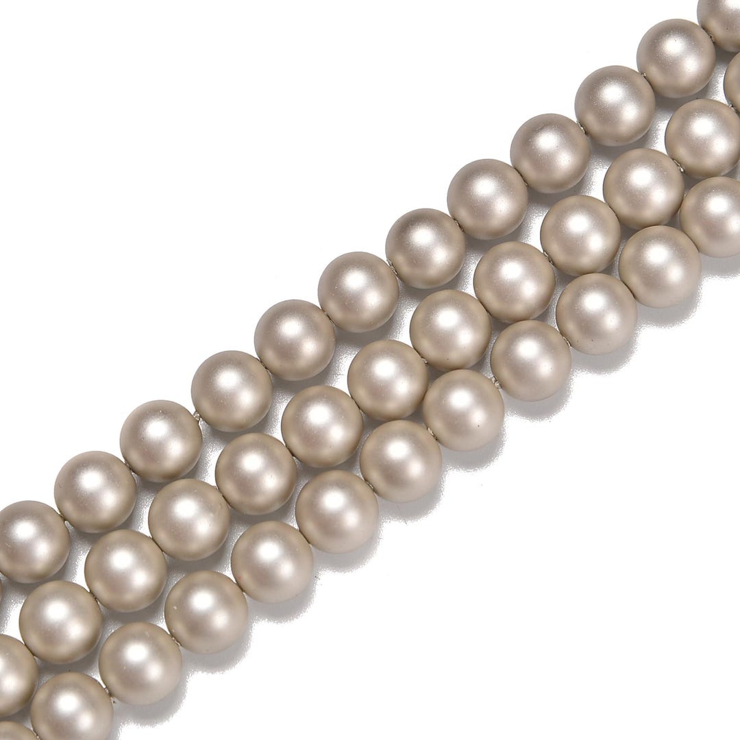 Shell Pearl Round Silver Shell Pearl Matte Round Size 6mm 8mm 10mm 15.5