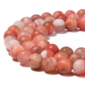 Natural Carnelian Matte Round Beads Size 6mm 7mm 8mm 9mm 10mm 11mm 12mm 13mm 15.5&#39;&#39; Strand