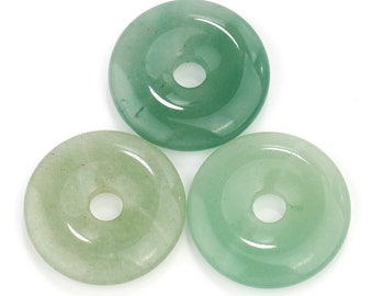 Natural Green Aventurine Donut Circle Pendant Size 40mm 50mm Sold Per Piece