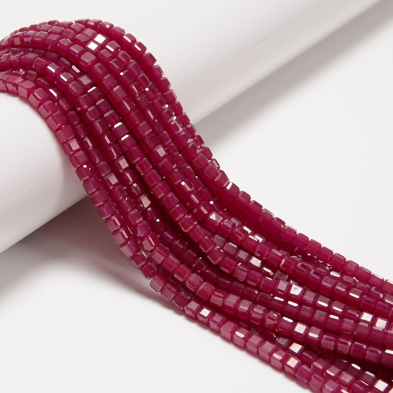 Ruby Jewe Ruby Faceted Cube Beads - Etsy
