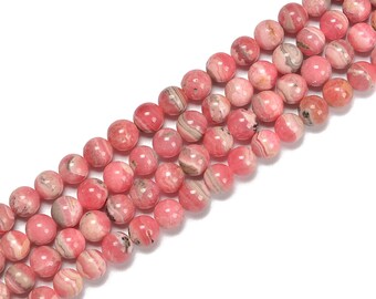 8 mm Naturel Rose Rhodochrosite Round Gemstone Jewelry Collier Pendentif 18" AAA 8 mm Naturel Rose Rhodochrosite Round Gemstone Jewelry Collier Pendentif 18" AAA