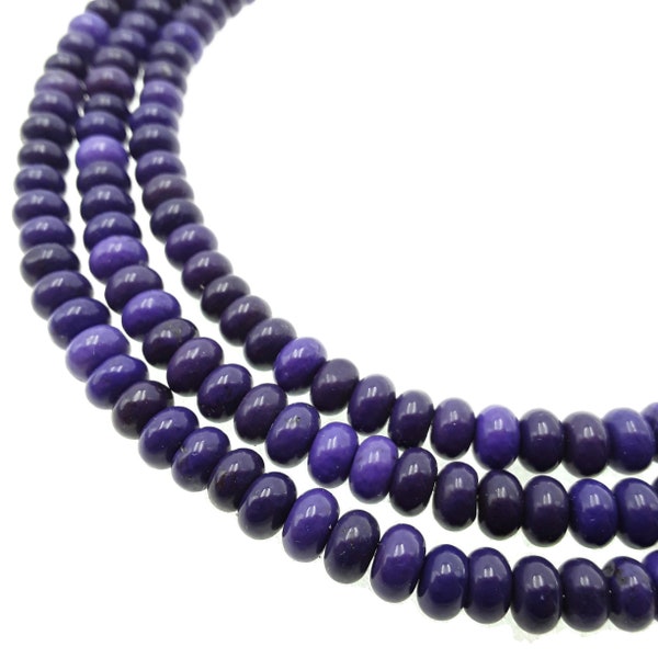 Purple Magnesite Turquoise Smooth Rondelle Beads 3x4mm 4x6mm 15.5" Strand