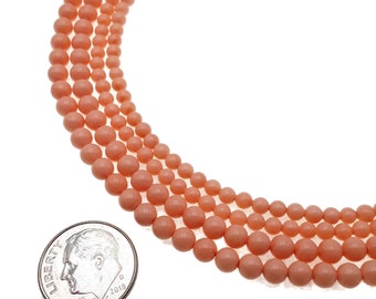 Pink Shell Pearl Smooth Round Beads 3mm 4mm 6mm 8mm 10mm 15.5" Strand